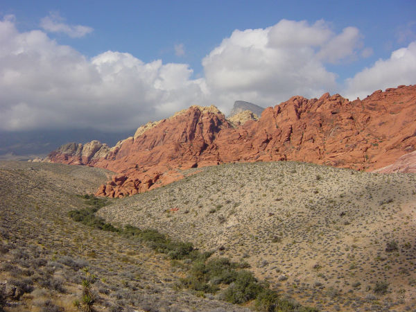 The best place to go hiking is the Red Rock Canyon. At the Red Rock Canyon, you can exercise your muscles while enjoying a beautiful, scenic view of the canyon.  Photo Courtesy of Wikimedia