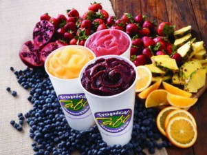 Tropical Smoothie Cafe, often referred to simply as Tropical Smoothie,  is nutritional cafe that offers a variety of selections, such as smoothies, salads, wraps, and sandwiches. The cafe is famous for their wide array of healthy smoothies, ranging from simple flavors such as Mango Magic to more peculiar combinations, such as Beach Bum. “What I love about Tropical Smoothie is how their smoothies are both healthy, and delicious. Whether you’re on a diet, or looking for something good to drink, Tropical Smoothie is the place to go,” Priscilla Llanos (‘17) said.  Photo Credit: Tropical Café Smoothie
