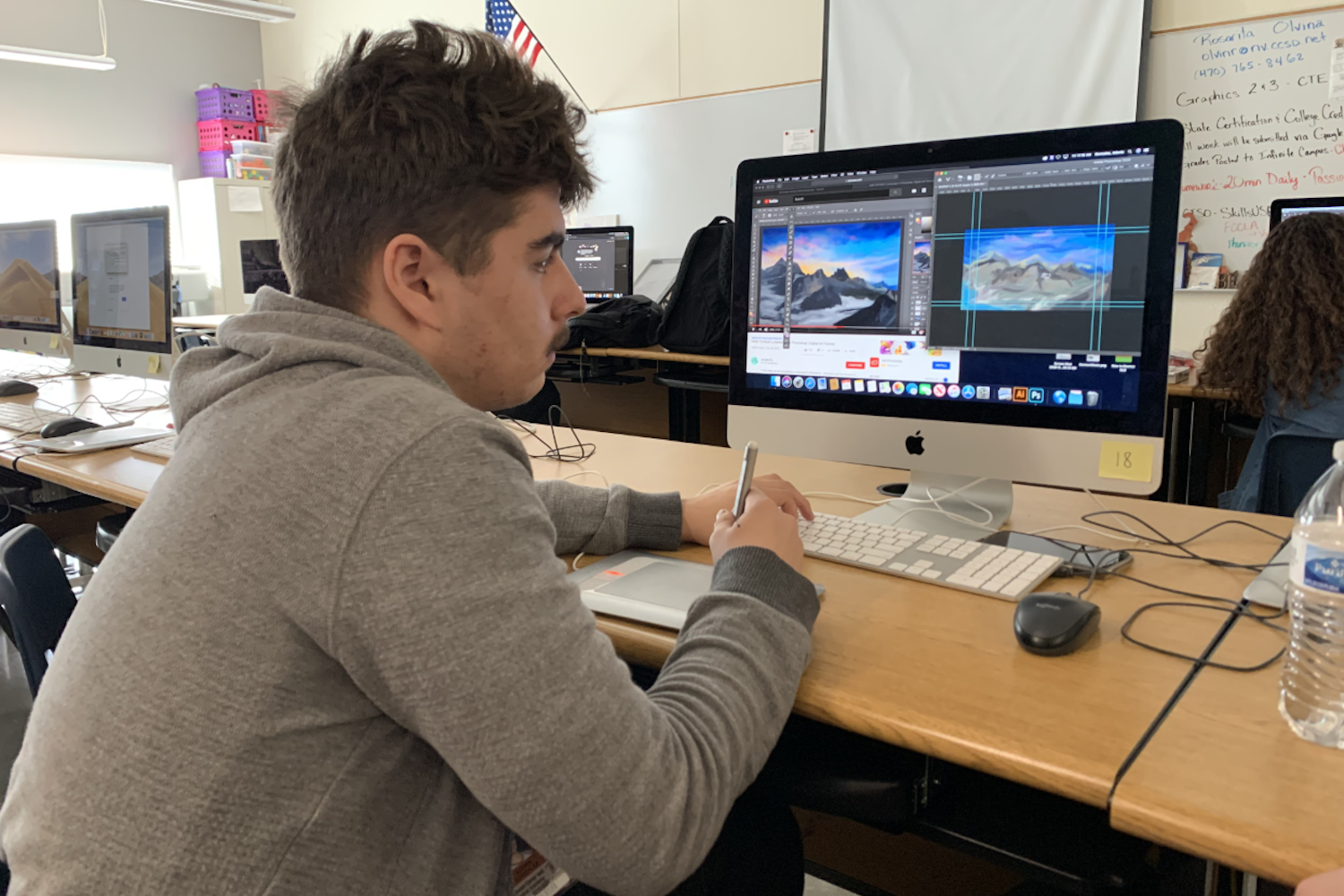 Graphic Design III seniors integrate drawing tablets