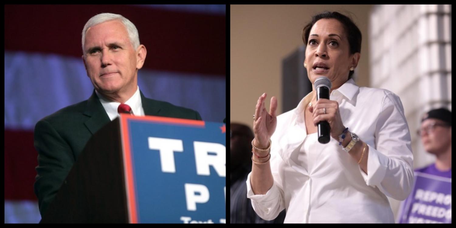 Separated by plexiglass, Senator Kamala Harris (D-Cali) and Vice President Mike Pence (R) debate in a televised program moderated by USA Today reporter Susan Page. The controversial debate on Wednesday discussed views on COVID-19, healthcare, China, climate change, Breonna Taylor’s murder, and Amy Coney Barrett’s Supreme Court hearing. Photo Credit: Gage Skidmore