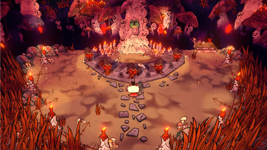“Cult of the Lamb” is a unique combination of roguelike and town-building. This game challenges managing a colony while battling through dungeons.Rating: APhoto Credit: Massive Monster