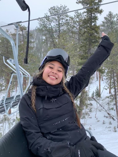 Posing on the ski lift, senior Neah Tablit ascends up Lee Canyon Ski Resort’s mountains. Lee Canyon has served as an outlet for individuals, like Tablit, to learn new skills like snowboarding, as extreme winter sports aren’t prevalent in Las Vegas. “I was able to step out of my comfort zone,” Tablit said. “Snowboarding introduced me to a completely new physical activity that requires balance, coordination, and strength, which was unfamiliar to me and challenging at first. Snowboarding allowed me to overcome my fear of falling and push myself to try new tricks.”