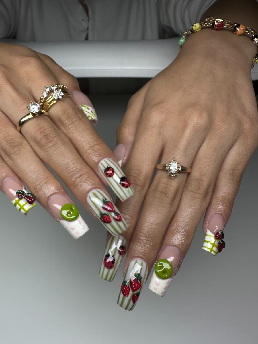 Mikayla Tabada displays this spring theme inspired nail set.