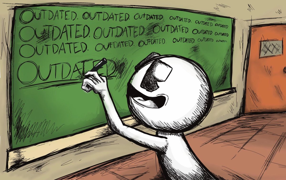 A representation of an outdated school punishment, "writing lines".