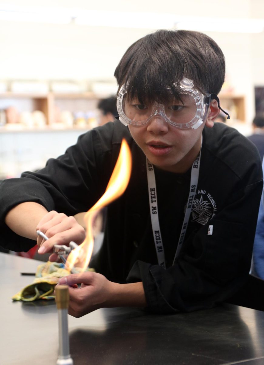  Holding a penny to the flame, Branden To experiments with surface reactions with copper.
